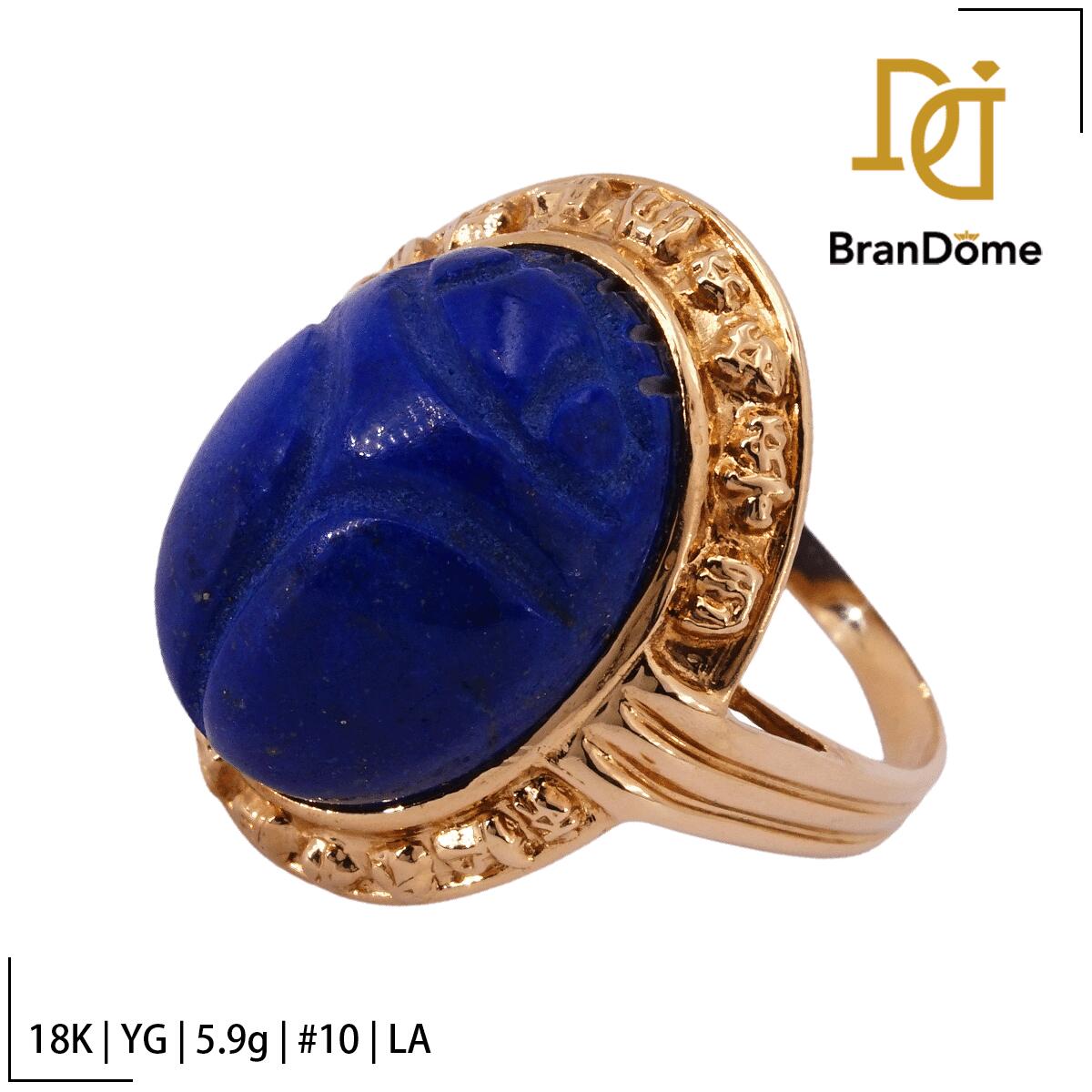 【中古】 リング ラピスラズリ K18 YG イエローゴールド #50 約10号 指輪 750 レディース ジュエリー ring