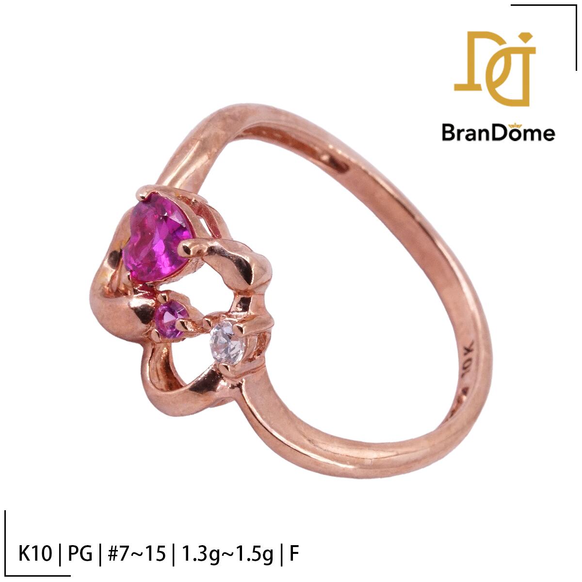 【中古】 リング K10 PG ピンクゴールド 指輪 レディース ジュエリー ring｜BranDome