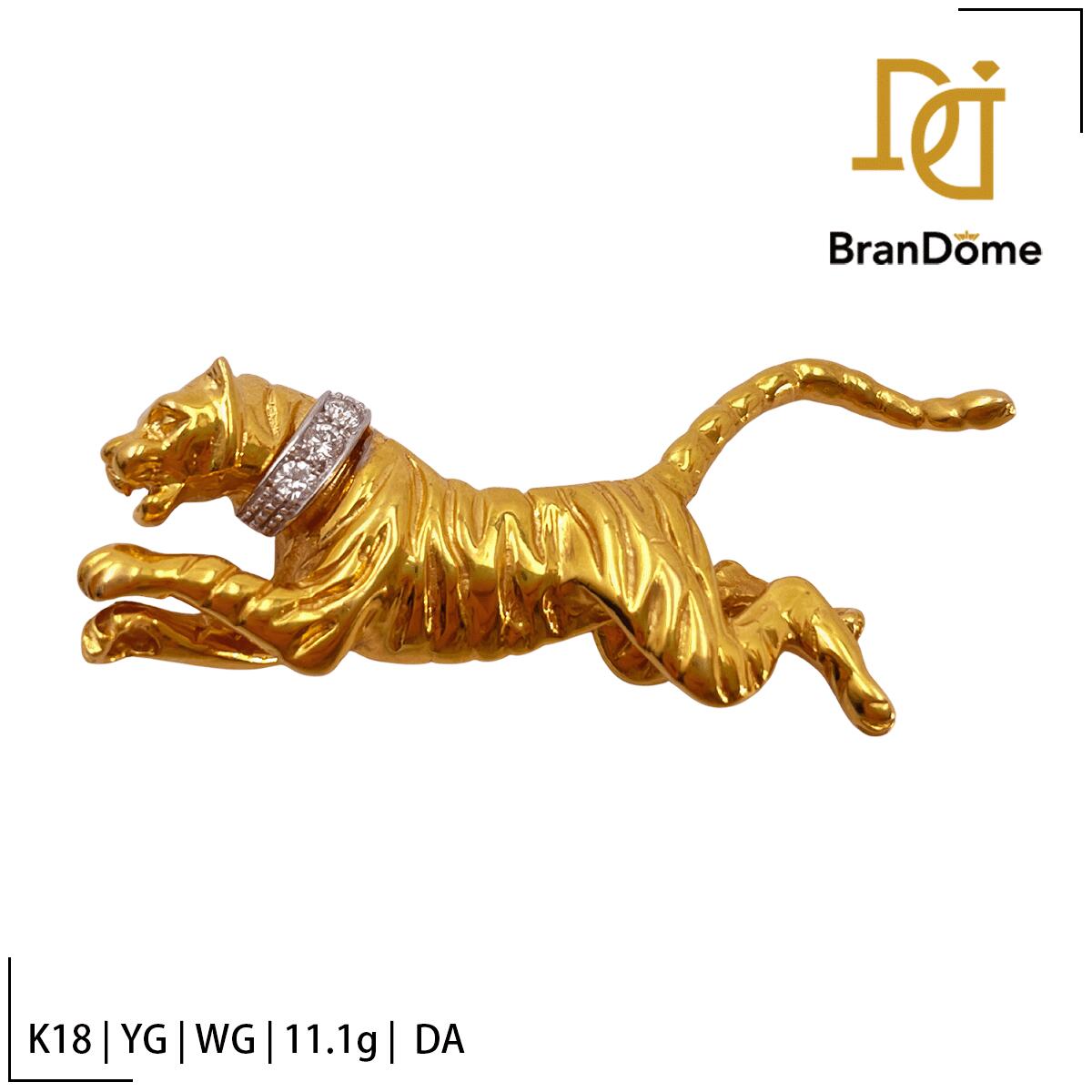 【2倍 お買い物マラソンxポイントアップ】【中古】 ペンダント パンサー ダイヤモンド K18 YG WG イエローゴールド ホワイトゴールド 750 レディース ジュエリー pendant｜BranDome