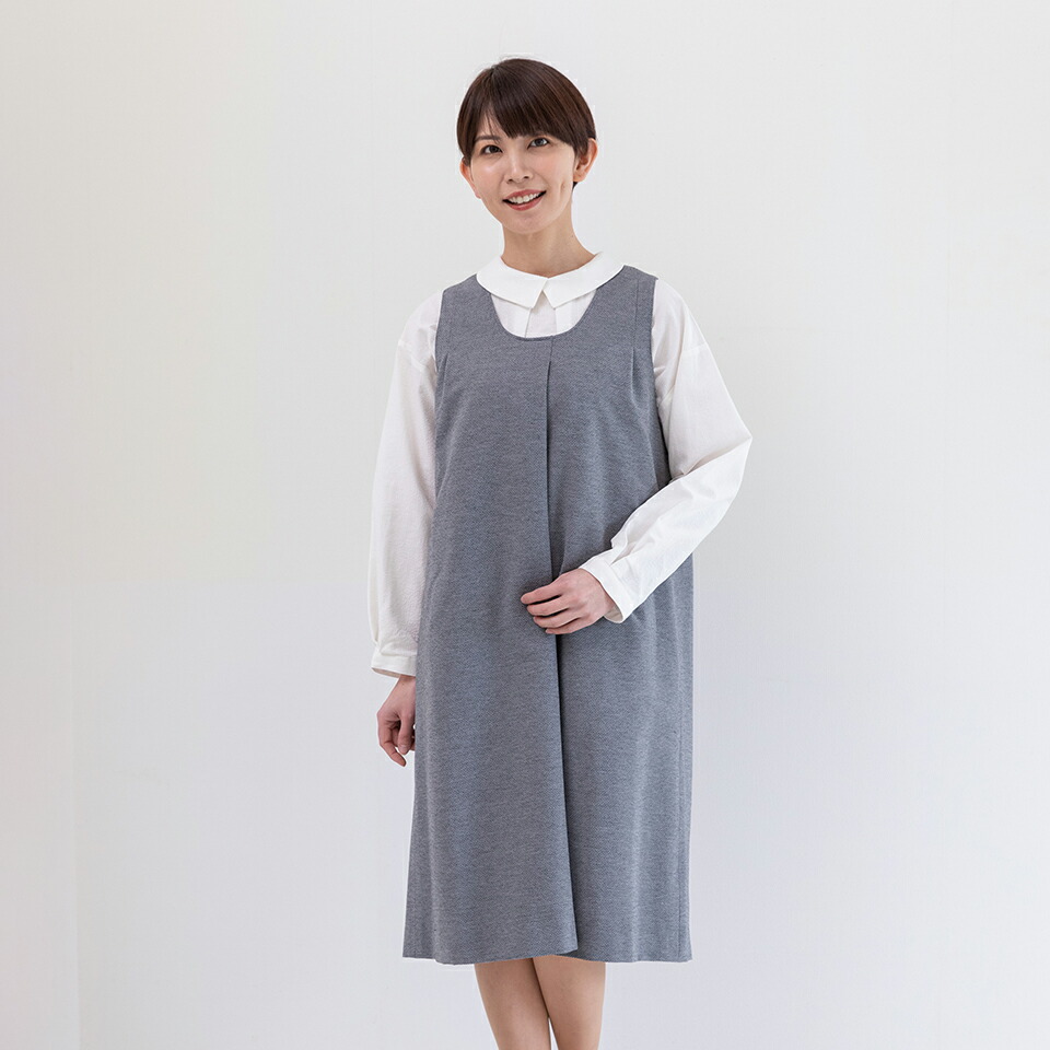 ブティックひでき Uネックライン タック入り ジャンパースカート 7号～15号 オーダーメイド HR-5575-1