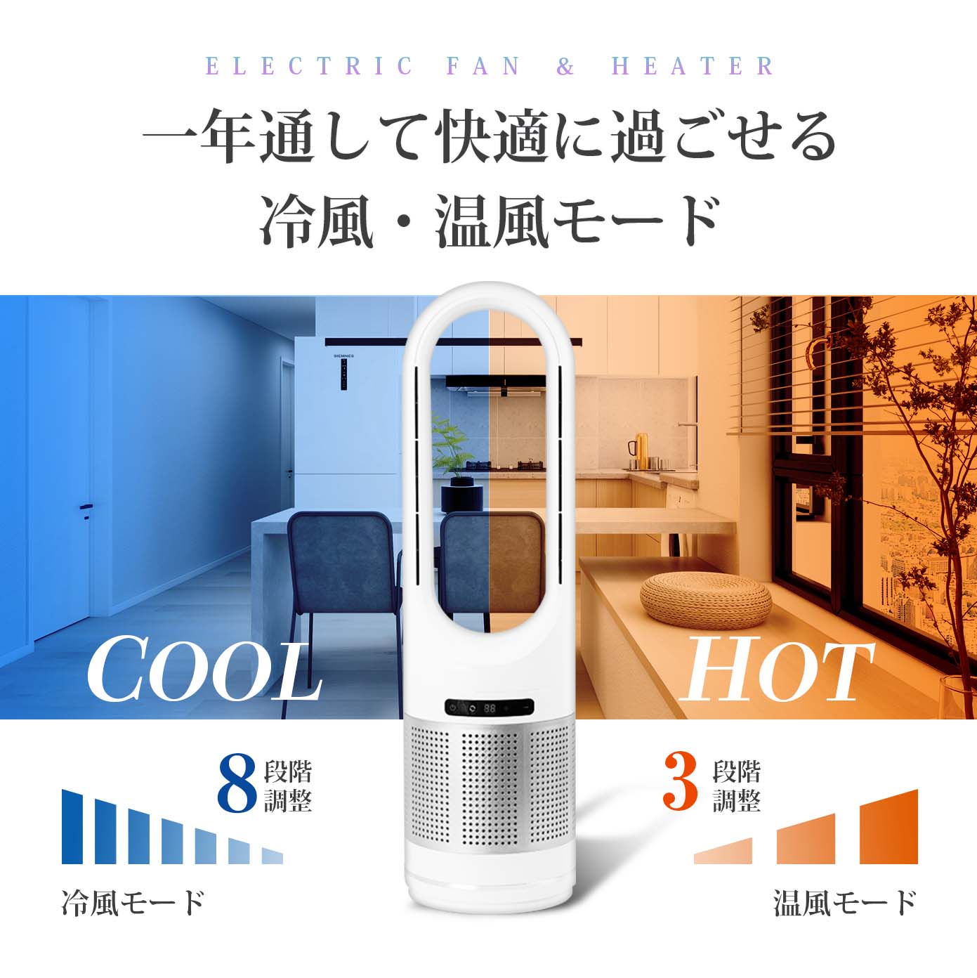 最新な タワーファン 82cm 冷暖切替 扇風機 スリム 8段階風量調節 空気清浄機能 自動首振り リモコン付き タイマー付き リビングファン  ヒーター 羽なし 省スペース 静音 省エネ 節電 エコ 1年間保証 送料無料 当日発送 xr-d046jr fucoa.cl