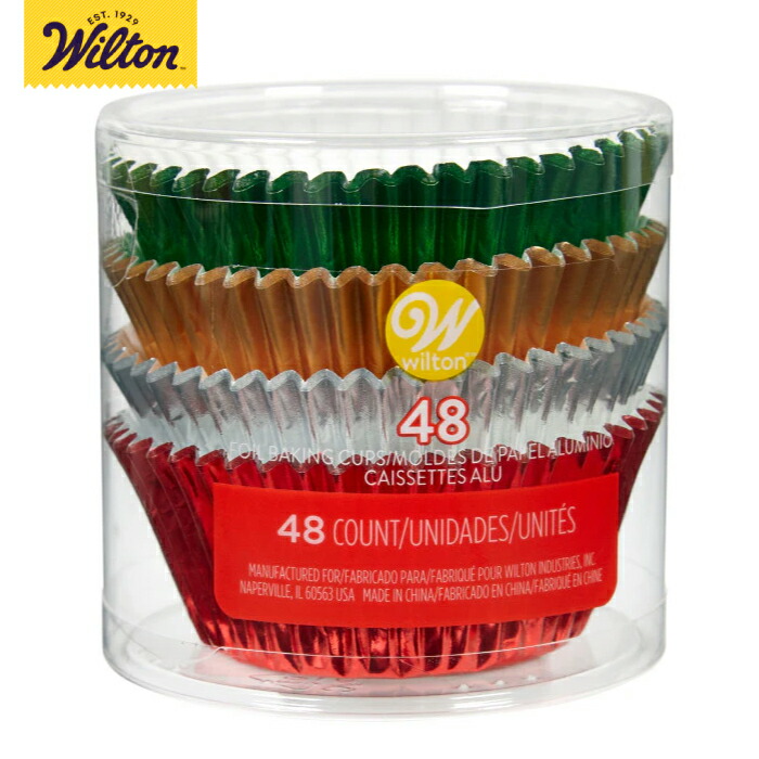 【楽天市場】Wilton クリスマス フォイル マフィンカップ 48枚セット カップケーキ カップ お弁当 紙製カップ マフィン お菓子作り