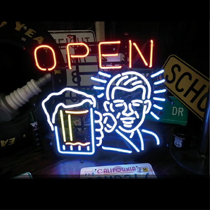 楽天市場 送料無料 ネオンサイン 看板 ネオン管 ネオンライト Neon Sign インテリア 店舗用 ガラス管 電飾看板 おしゃれ アメリカン雑貨 アメリカ雑貨 カフェ Bar バー レストラン Open Beer ハイドアウト