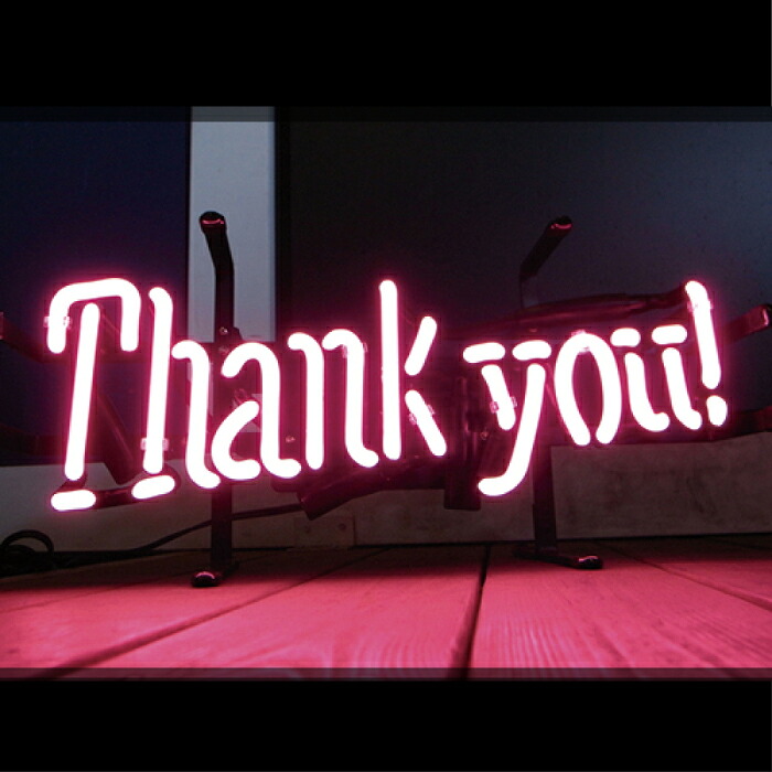 【送料無料】 ネオンサイン 看板 ネオン管 ネオンライト NEON SIGN インテリア 店舗用 ガラス管 電飾看板 おしゃれ アメリカン雑貨 アメリカ雑貨 カフェ BAR バー レストラン ■ THANK YOU｜ハイドアウト