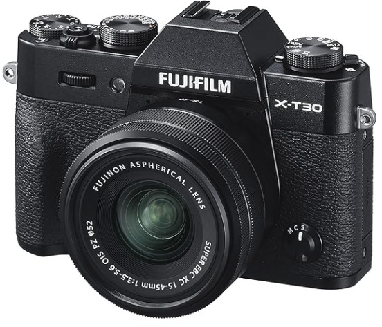 【中古】【1ヶ月引き請ける】 富士フイルム FUJIFILM X-T30 XC水晶体一揃いの道具 黒いこと X-T30LK-1545-B 銀鏡受け答え一眼