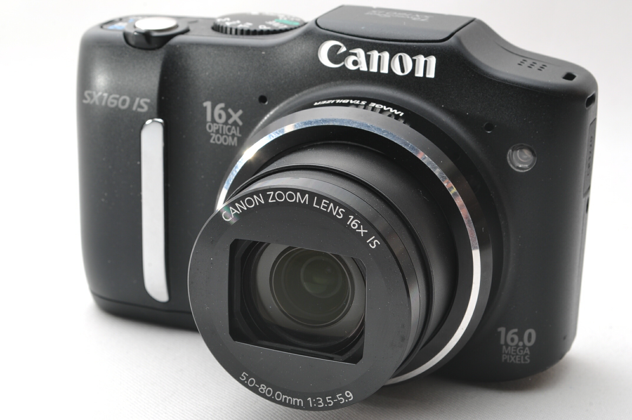 【中古】【1ヶ月引き請ける】キヤノン Canon PowerShot SX160IS 約1600万絵素 光学16倍望遠レンズ 単3形蓄電池 黒いこと PSSX160IS