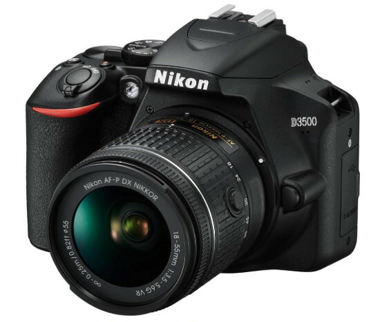 【中古】【1ヶ月引き受ける】 ニコン Nikon D3500 AF-P 18-55 VR 水晶体一揃いの道具 黒いこと