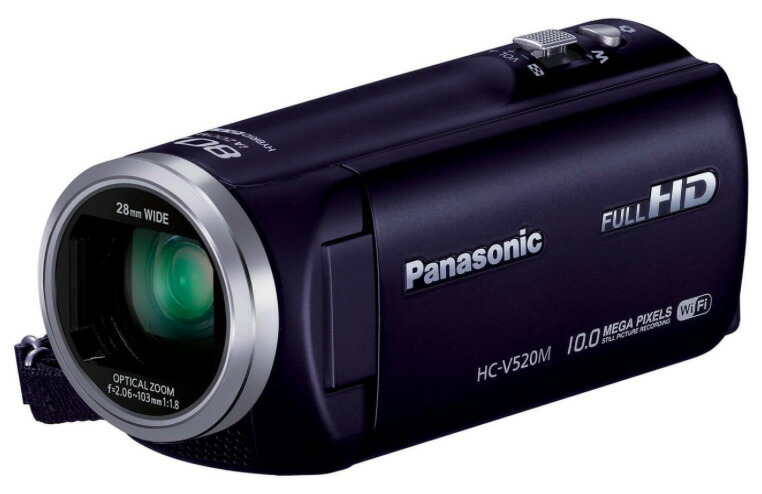 【中古】【1ヶ月保証】 ビデオカメラ パナソニック Panasonic デジタルハイビジョンビデオカメラ V520 HC-V520M-A ダークネイビー 内蔵メモリー32GB SDカード付き