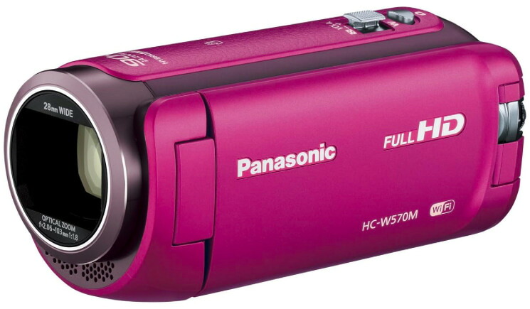 【中古】【1ヶ月保証】 ビデオカメラ パナソニック Panasonic HDビデオカメラ W570M 高倍率90倍ズーム ピンク HC-W570M-P SDカード付き