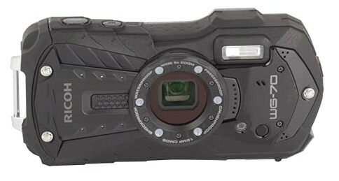 【中古】【1ヶ月保証】 RICOH リコー WG-70 ブラック 本格防水 デジタルカメラ SDカード付き