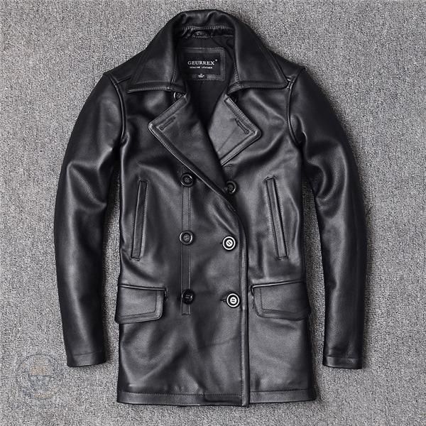 ライダースジャケット メンズ 厚地の外套 ロング シングル 革ジャン ダブルレザージャケット 格好のいい 自動二輪車 上衣 B系 秋冬 バイ鉄道車両