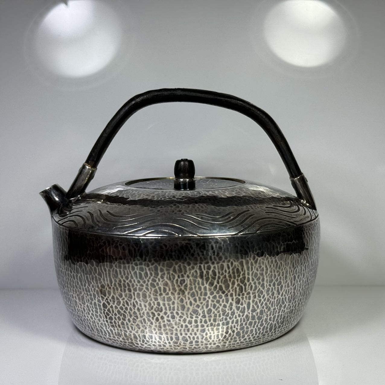 楽天市場】純銀細工 一晃斎造 三連環貴石摘 湯沸 煎茶 銀瓶 古美術品