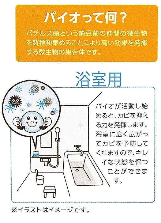 ちょこっと置いて吊るして防カビ浴室用2個組洗面所浴室シャワールームバスルームBB菌化学薬品不使用バイオパワー日本製