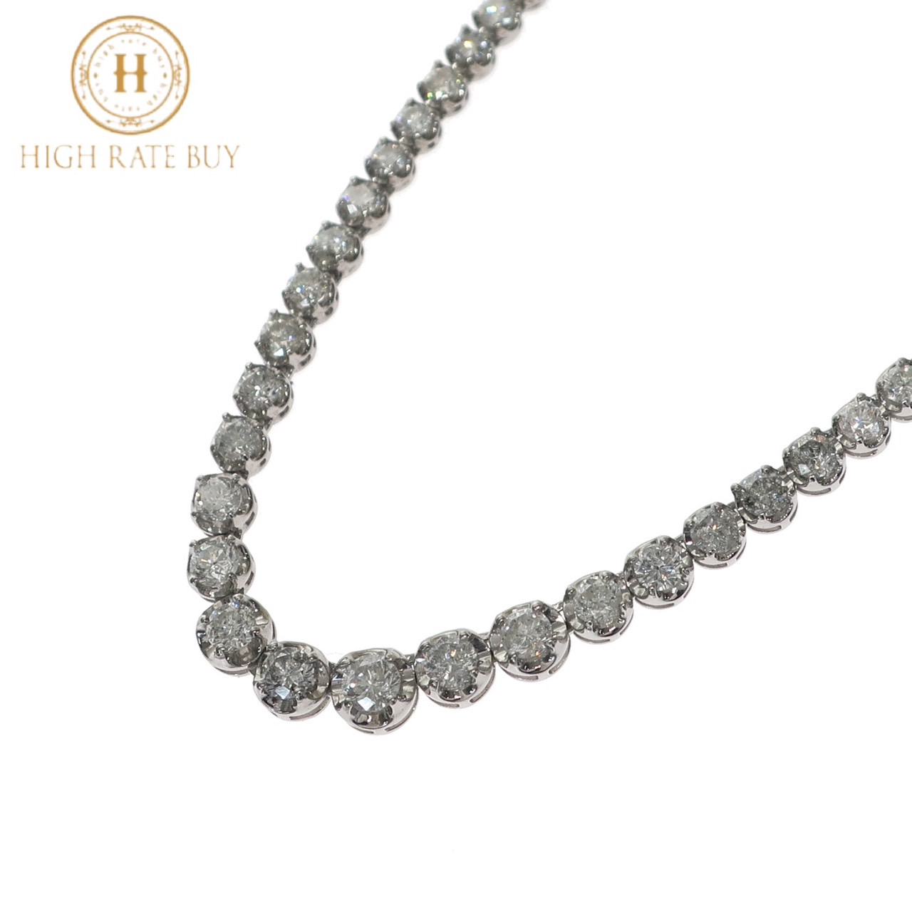 【楽天市場】【未使用品】テニスネックレス K18WG ホワイトゴールド 750 ダイヤモンドネックレス 10.00ct 10.0ct 10ct