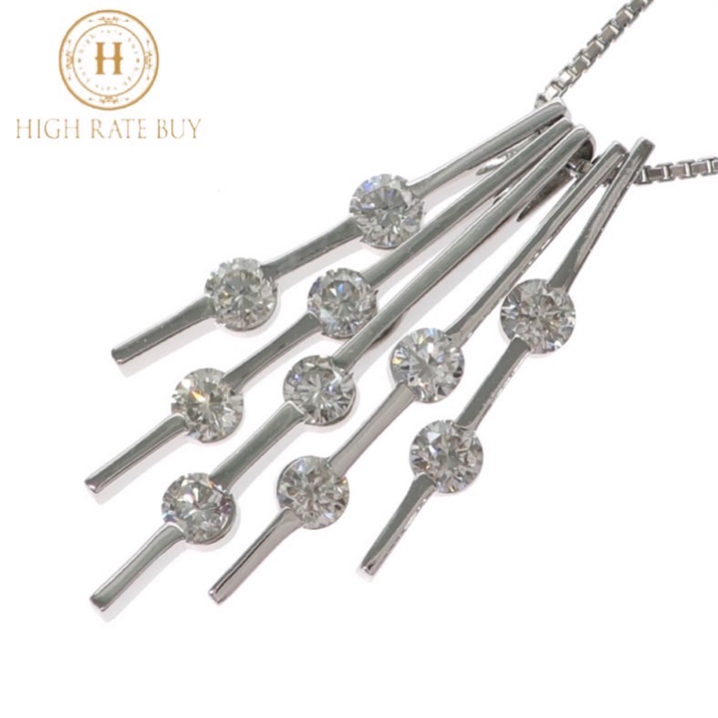 【楽天市場】【未使用品】ダイヤモンド ネックレス ペンダント 10P K18WG 750 ホワイトゴールド 1.00ct 1.0ct 1ct