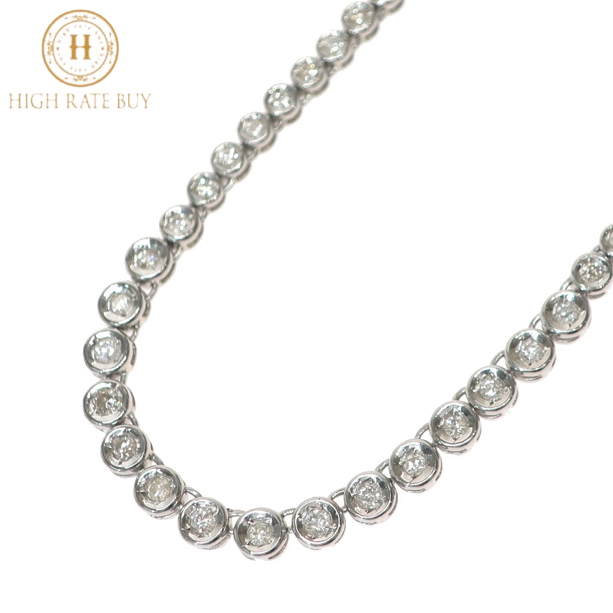 【楽天市場】【未使用品】テニスネックレス Pt900 プラチナ ダイヤモンドネックレス 2.00ct 2.0ct 2ct 109石 レディース