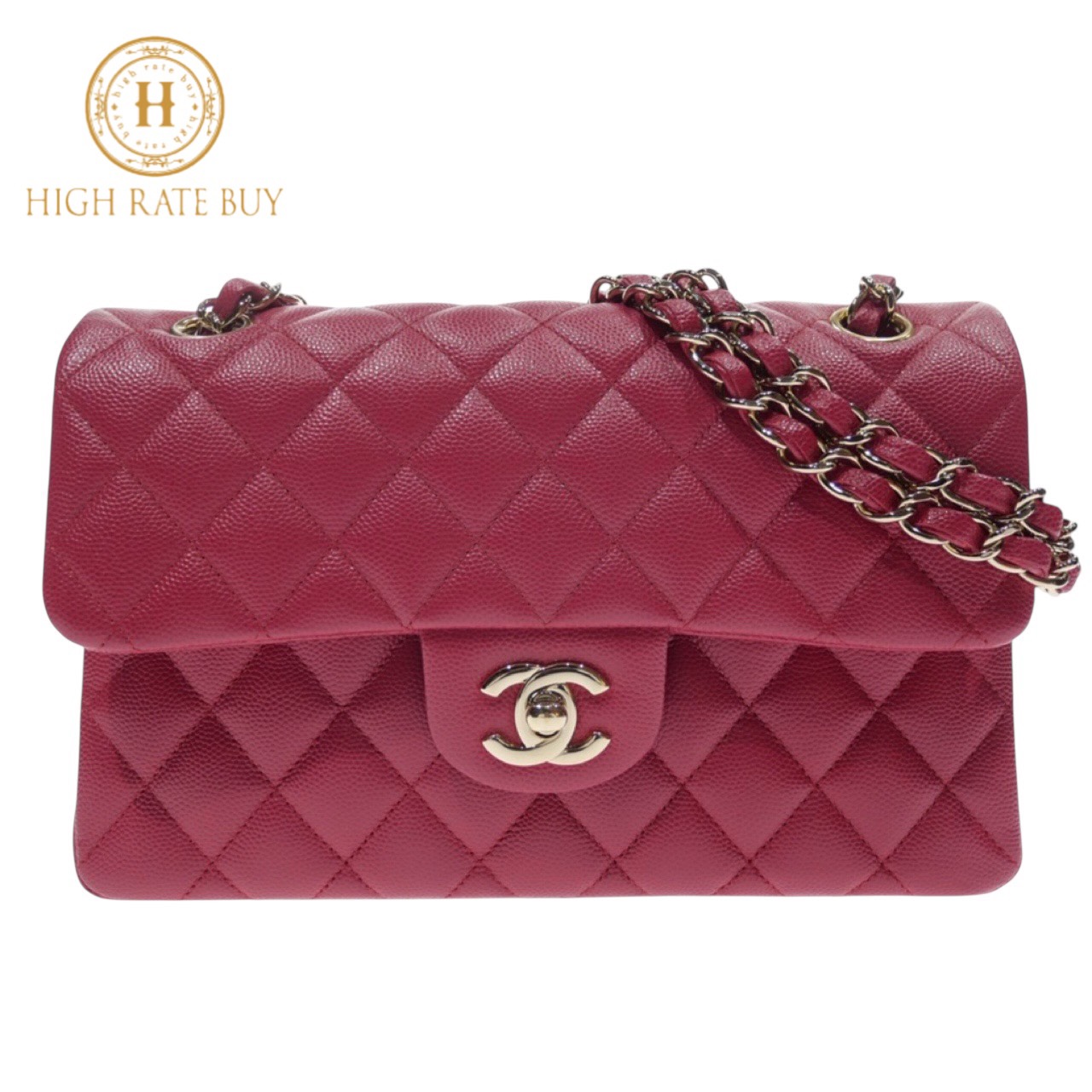 【新品同様】CHANEL シャネル マトラッセ23 チェーンショルダー バッグ A01113 ココマーク キャビアスキン ピンク ゴールド金具 Wフラップ レディース 斜め掛け 肩掛け｜ハイレートバイ 店