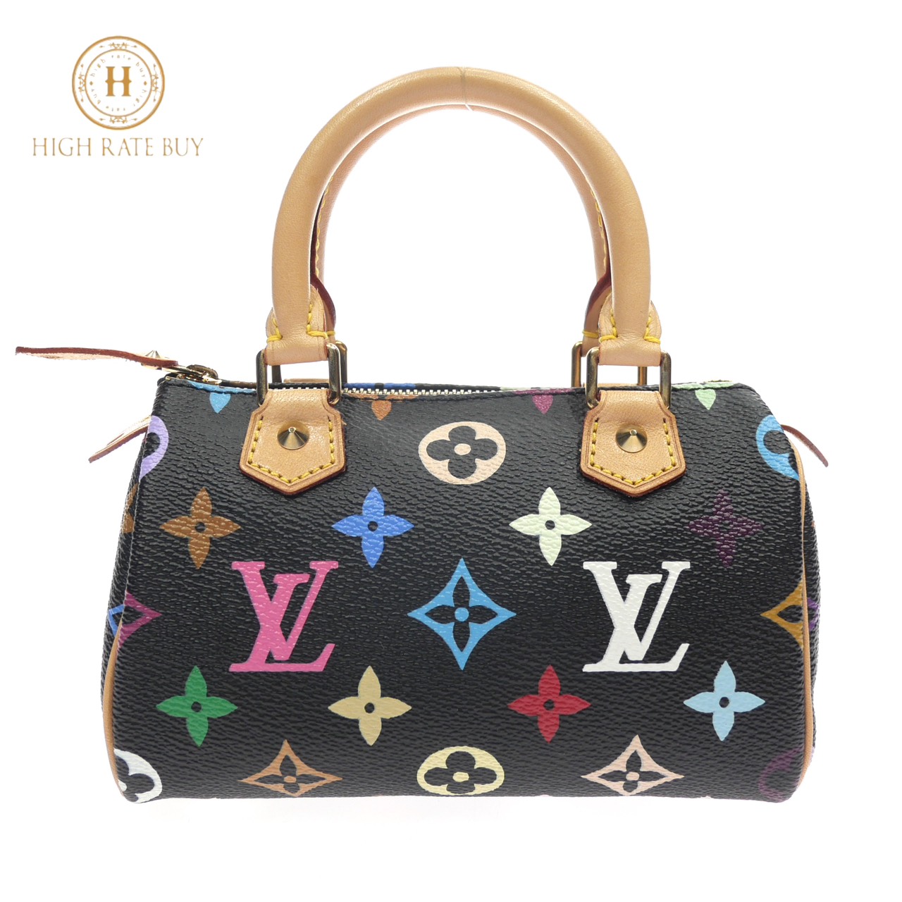 【極美品】LOUIS VUITTON ルイ・ヴィトン ミニスピーディ モノグラムマルチ ノワール ブラック M92644 TH1018 ミニハンドバッグ レディース