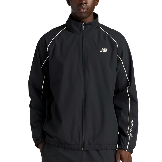 ●New Balance ニューバランス Brushed Tricot Lined Woven Track Jacket ブラッシュドトリコットラインドウーブンジャケット AMJ53171 BK 【 ジャージ トレーニングウェア 速乾 起毛 スポーツ アウトドア 日本正規品 】