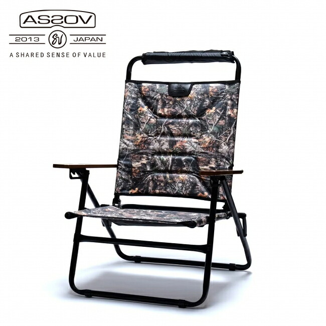 ●AS2OV アッソブ ORIGINAL CAMO POLYCA SERIES HIGH BACK RECLINING LOW ROVER CHAIR オリジナルカモポリカシリーズハイバックリクライニングローローバーチェア 392101CAMO-98 【 イス アウトドア キャンプ BBQ 防水 】