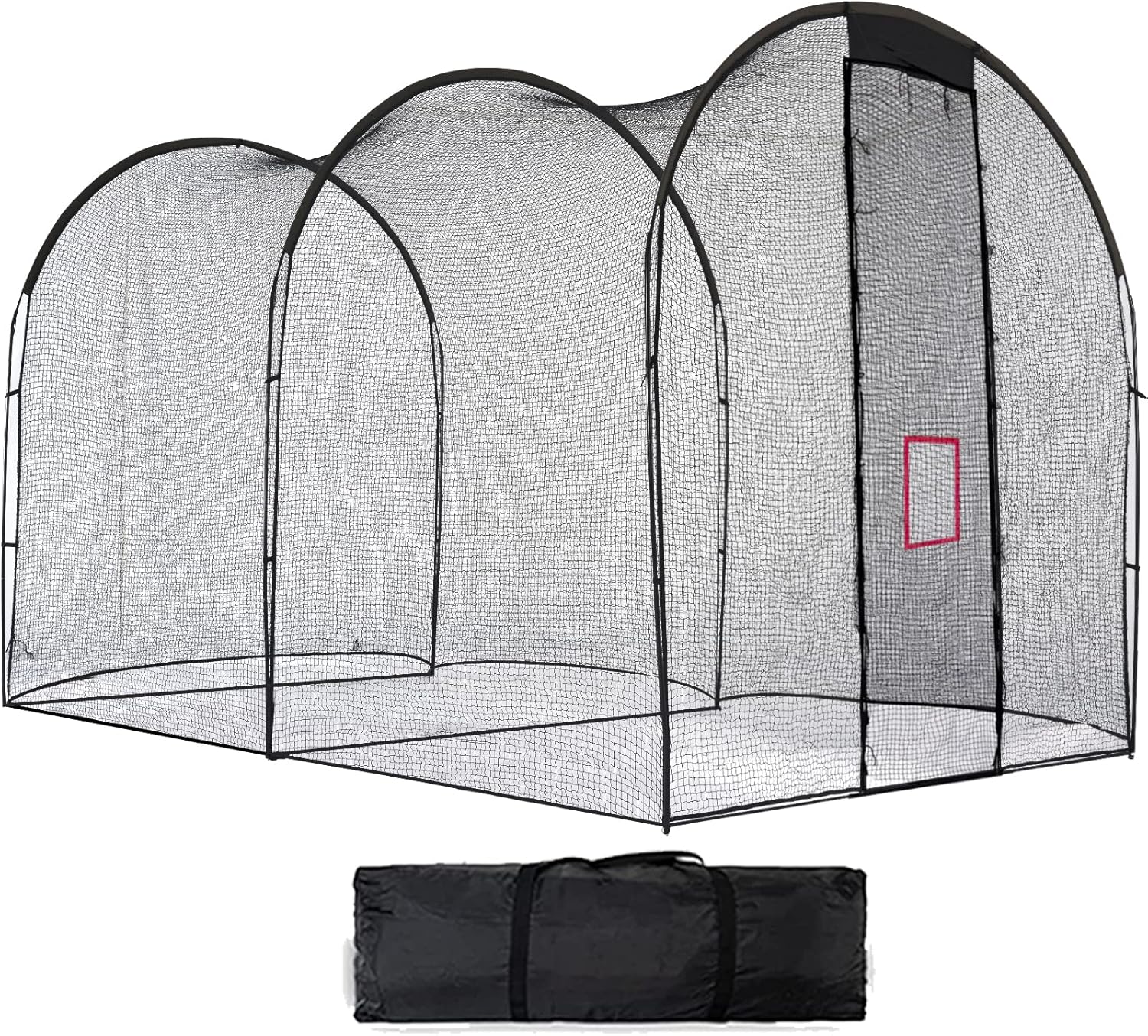 Higood 野球ネット バッティングゲージ 大型 5m×3m×3m 練習 衝撃吸収 自宅 庭 公園 室内 屋外 兼用 硬式 軟式 対応 防球ネット 組み立て簡単 高強度 フレーム 高密度ポリエステル グラスファイバー 収納袋付き 子供 大人 投球 打撃 ピッチング トレーニング