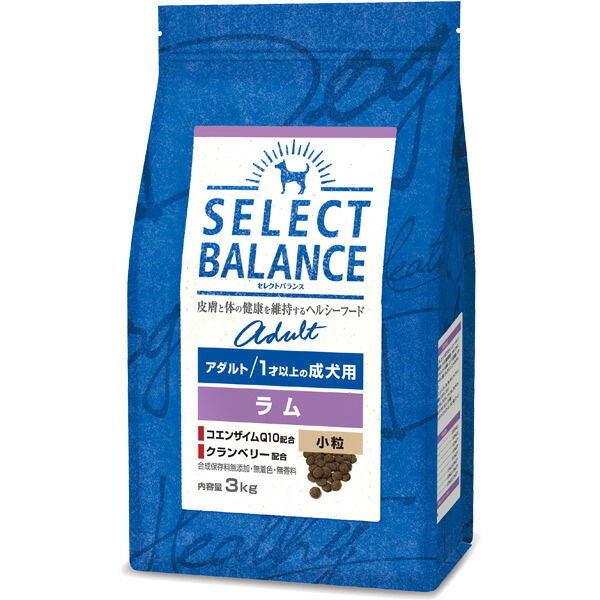 【取寄せ】セレクトバランス アダルト ラム 小粒 1才以上の成犬用 3kg 4,712円