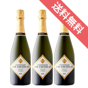 【送料無料】A.D. クートラ　オリジン・ブリュット　ハーフボトル　3本セット　 A.D. Coutelas Origin Brut 375ml　 A.D. クートラ/フランスワイン/シャンパーニュ/シャンパン/ スパークリングワイン/辛口/375ml×3　 【 通販 販売】【まとめ買い 業務用にも】 8,954円