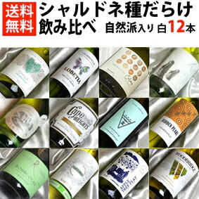 自然派ワイン 5本入り　 シャルドネ種だらけ フランス、イタリア、スペイン、ニューワールドを 飲み比べ 12本セット 【飲み比べS】【白ワインセット】【 750ml × 12 】【 通販 販売】