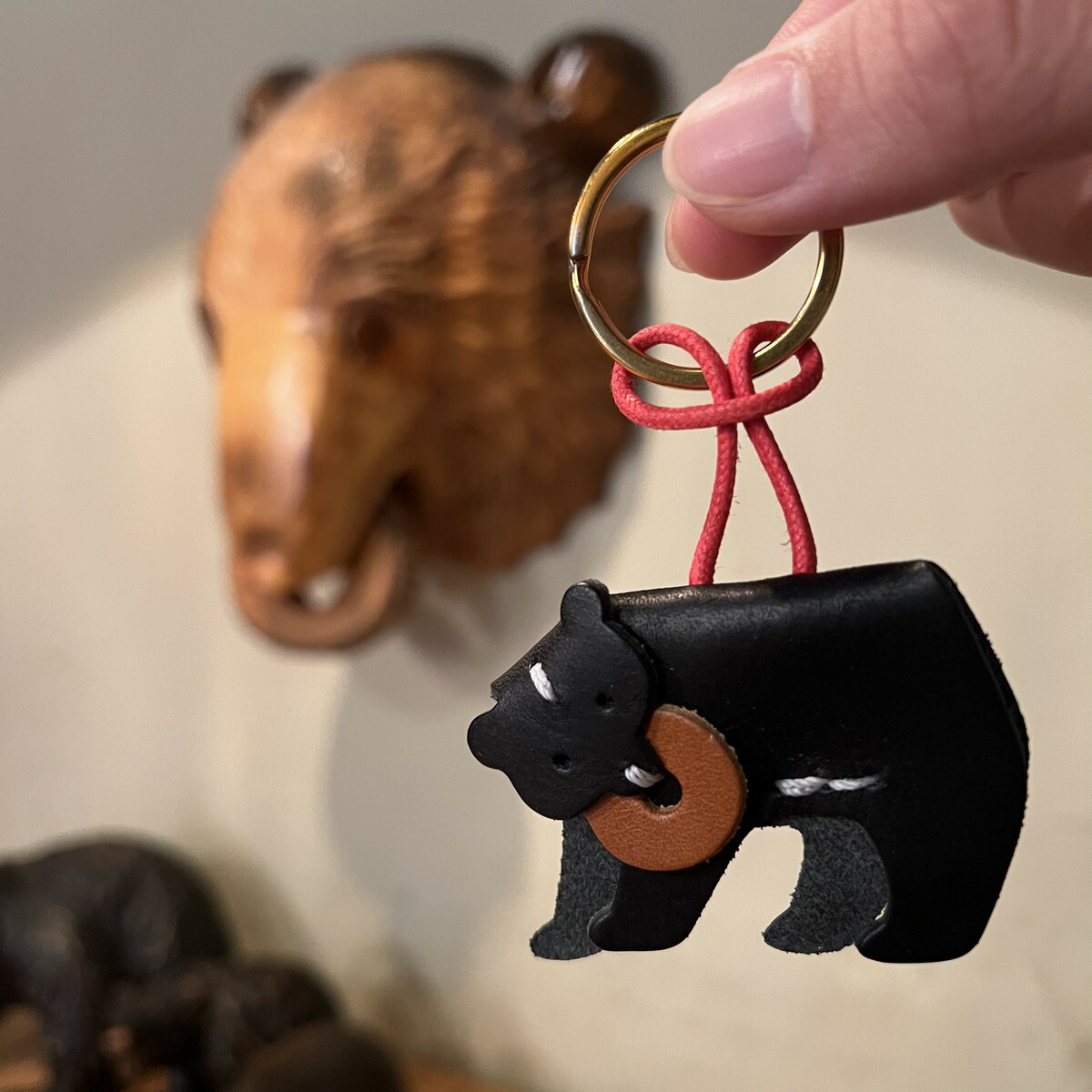 楽天市場】ヒグマ キーホルダー / レザー ブラック アニマル 牛革