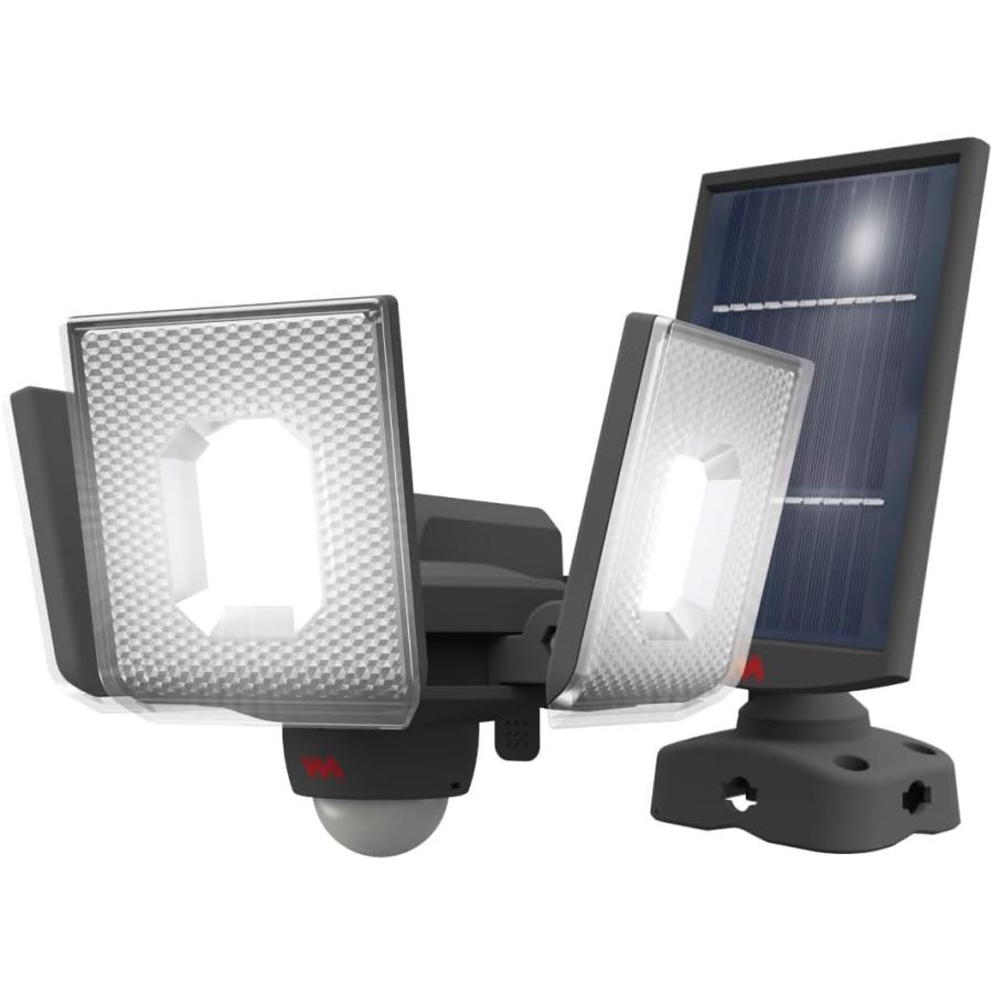 ムサシ 7.5W×3灯 スライド型 LED ソーラーセンサーライト S-340L / 防犯対策ライト 防犯ライト 照明 s-340l
