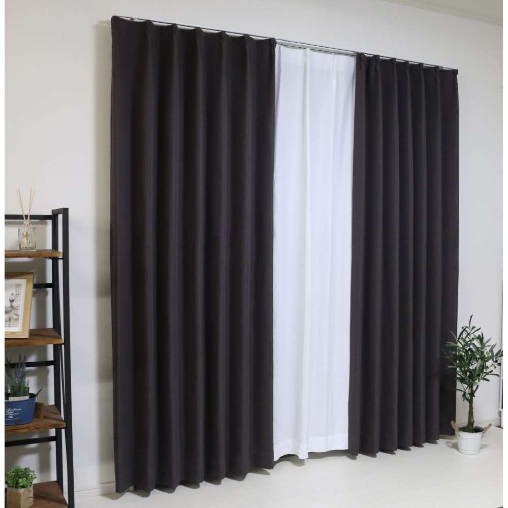 コーナンオリジナル LIFELEX ライフレックス 防炎+遮光カーテン グレウス100×135cm ブラック / 遮熱 保温 機能性 エレガント 遮光率99.99％ コーナン