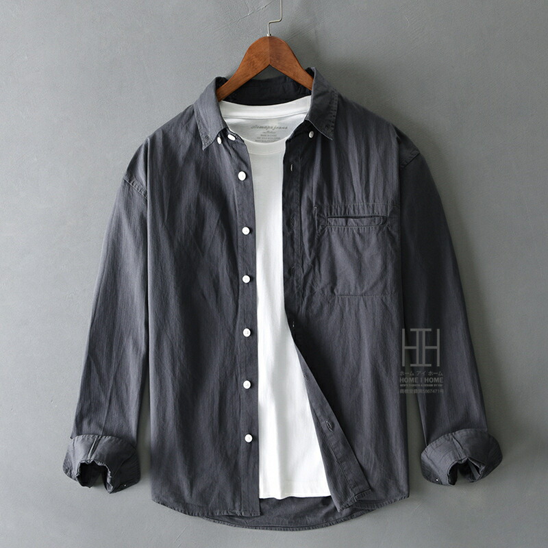 ボタンダウンシャツ シャツ メンズ 長袖 おしゃれ 綿100 コットン カジュアルシャツ メンズシャツ 春 春服 ボタンダウン ポケット 無地 トップス 羽織り