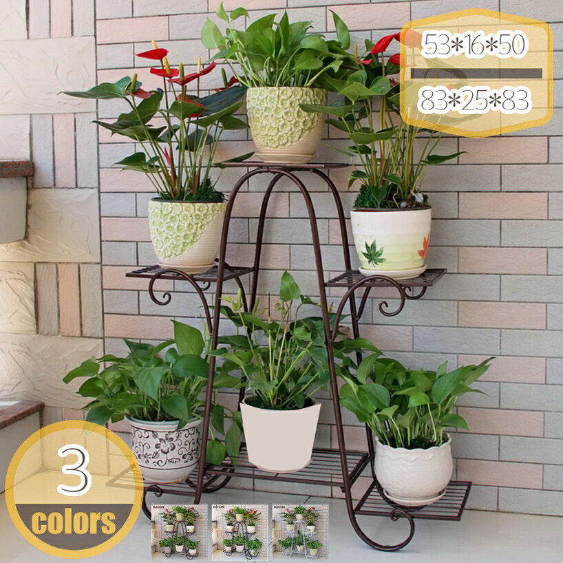 500円OFFクーポン 花台 フラワースタンド アイアン 4段 タンド 鉢植え スタンド 園芸ラック フラワーラック 植物棚 盆栽棚 ガーデンラック 屋外 室内 花棚 植物スタンド 玄関 おしゃれ ブラック 飾り棚 多肉植物棚 ベランダ hikari-plus