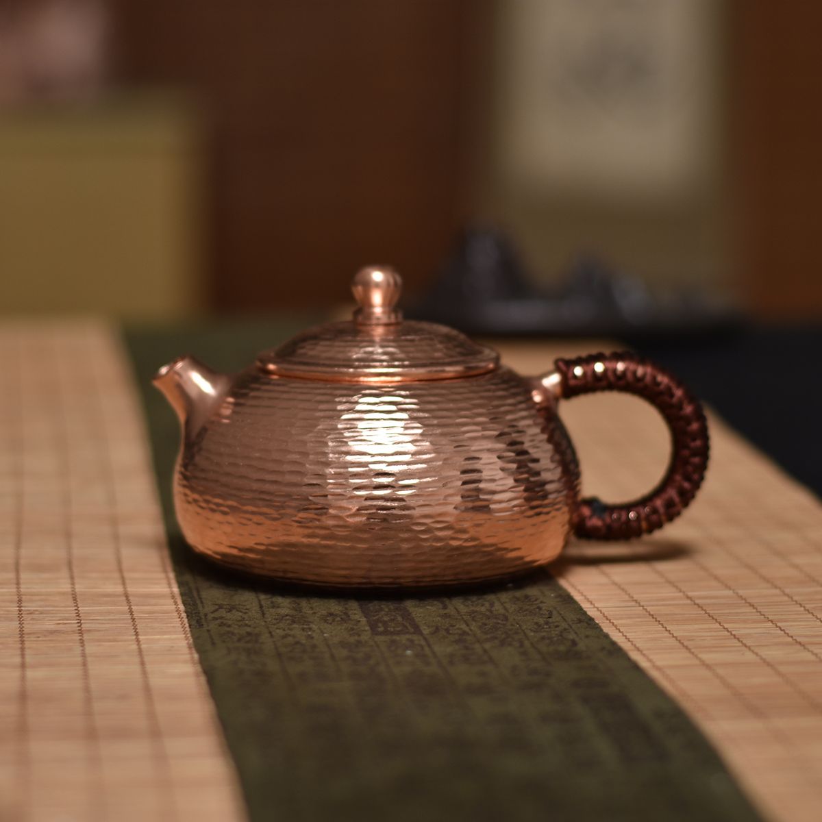 煎茶道具 350ML 急須 ティーポットポット 煎茶 玉露 日本煎茶 手作りの厚手把 中国 茶道具 功夫茶 ウーロン茶 ハンドメイド 手打ち 純銅 健康 おしゃれ ギフト プレゼント
