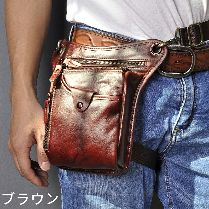 本革 牛革 ハンドメイド メンズ レトロ スマホ・カメラ用 腿バッグ 胸バッグ 斜め掛け アウトドア 日常 多機能 軽量ギフト プレゼント 記念日 お祝い プチギフト 男女兼用 ハンドメイド 天然レザー 手作り