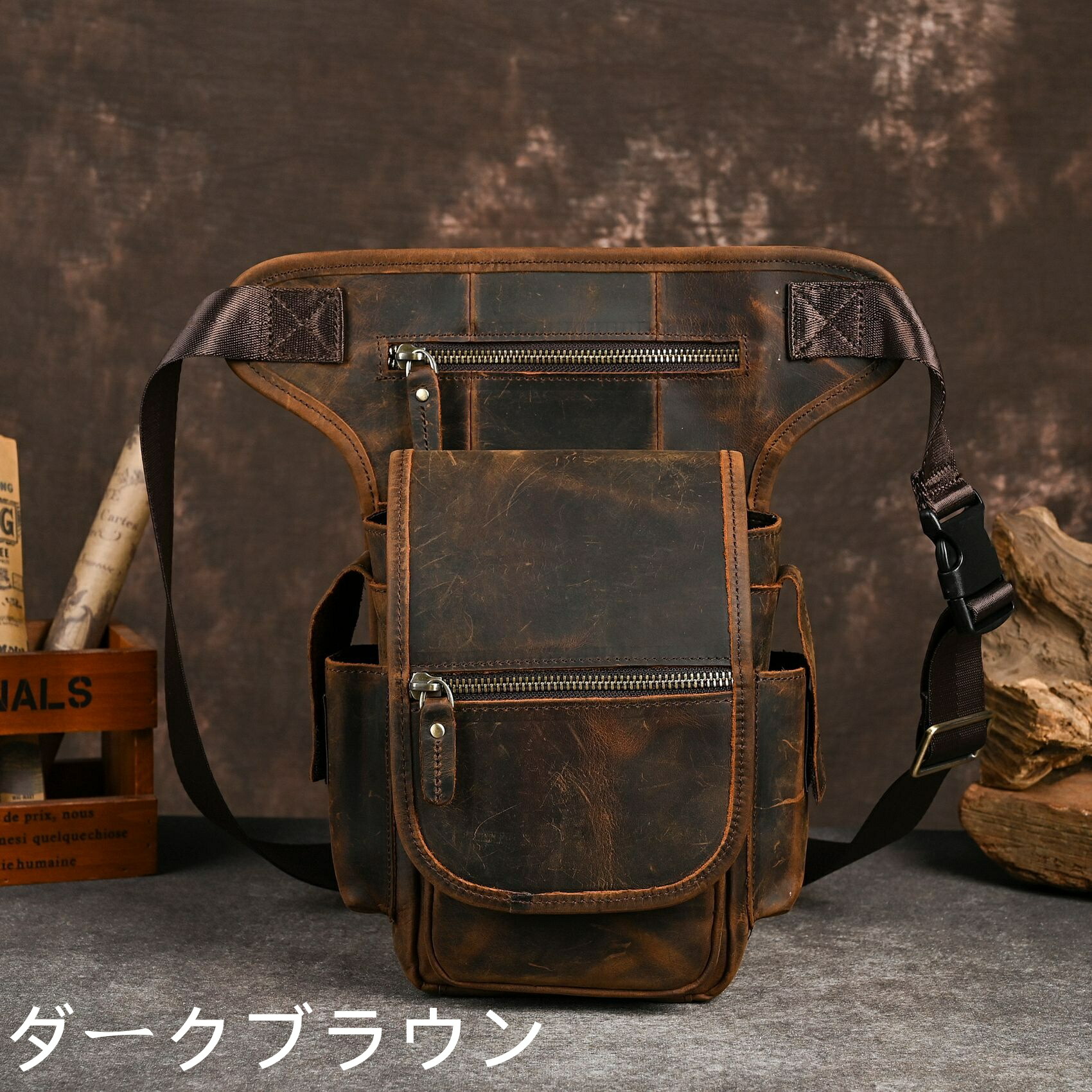 本革 牛革 メンズ ウエストバッグ ボディバッグ レトロ カジュアル スマホ収納 カメラ収納 アウトドア 旅行 通勤 通学 手作り ハンドメイド トレンド 大人向け ギフト プレゼント 記念日 お祝い プチギフト ハンドメイド 天然レザー 手作り