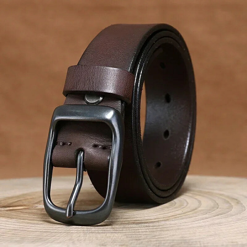 3.3cm本革のメンズベルト,メンズファッション,ステンレス鋼 バックル,ハンドメイド 手作り ギフト デザイン カジュアル シンプル ギフト 贈り物