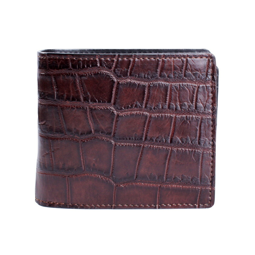 新品未使用☆クロコダイル☆カイマン☆CAIMAN☆二つ折り財布☆鰐革☆ワニレザー Crocodile - クロコダイル 未使用 カイマン レザー 小銭入れあり