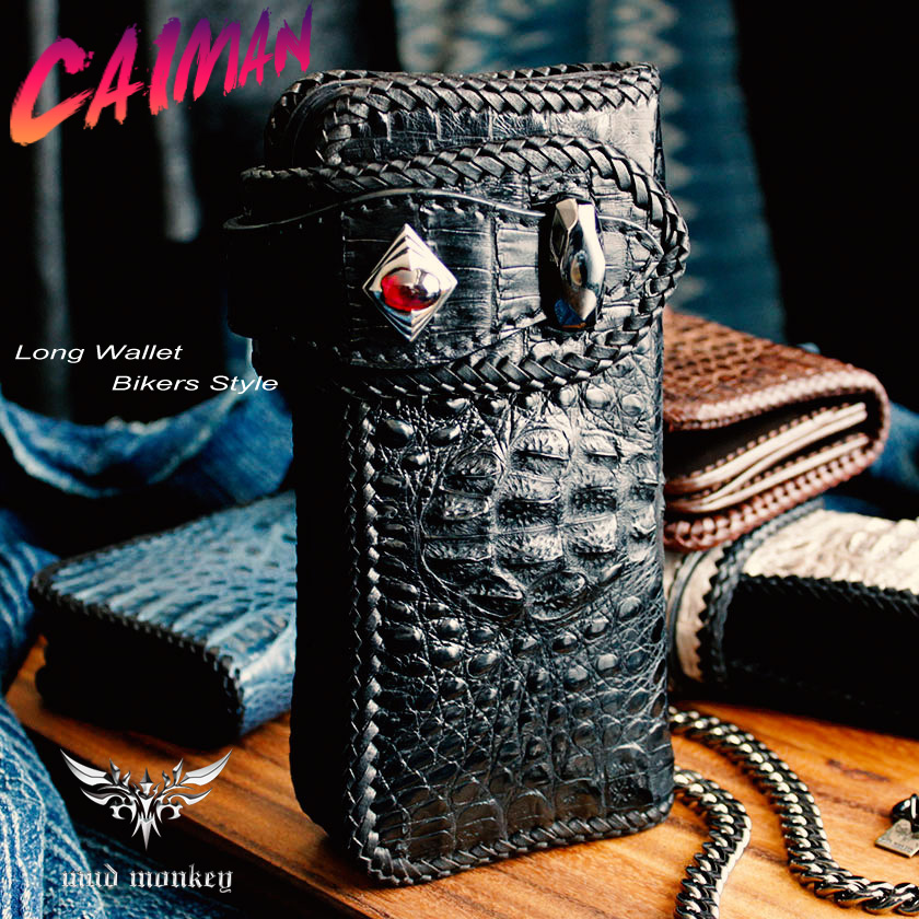 楽天市場】レザーウォレット メンズ カイマン 長財布 革財布 ワニ革