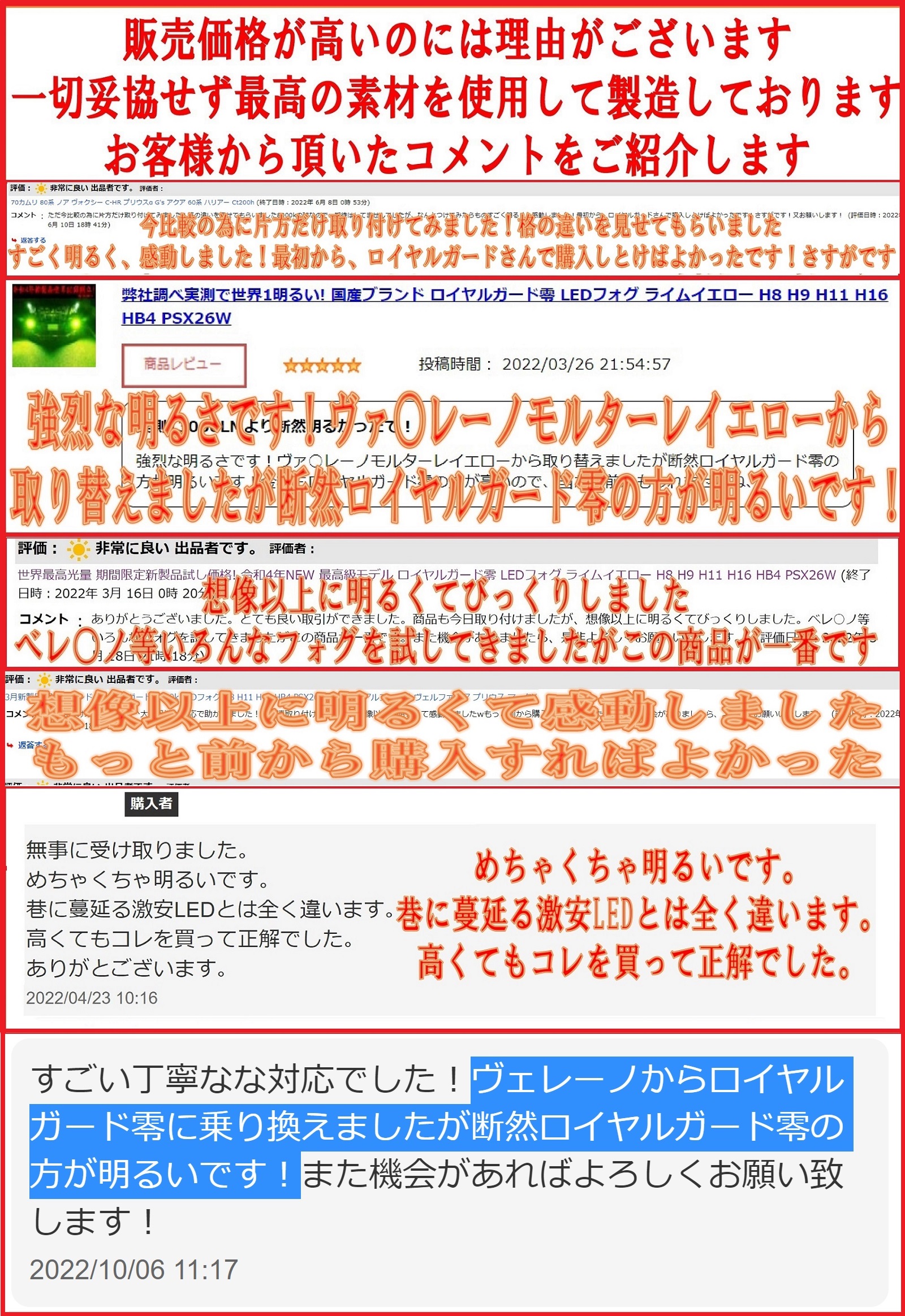 LEDフォグランプ グリーン 爆光 カタログ値50000LM 実測14450LM 日本