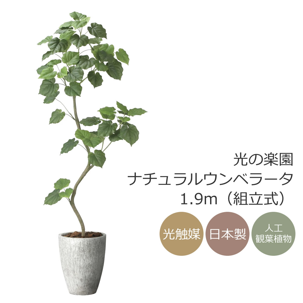 光触媒　人工観葉植物　フェイクグリーン　フレッシュデザインウンベラータ1.8 光触媒 光の楽園 フレッシュウンベラータ1.0m【インテリア フェイク