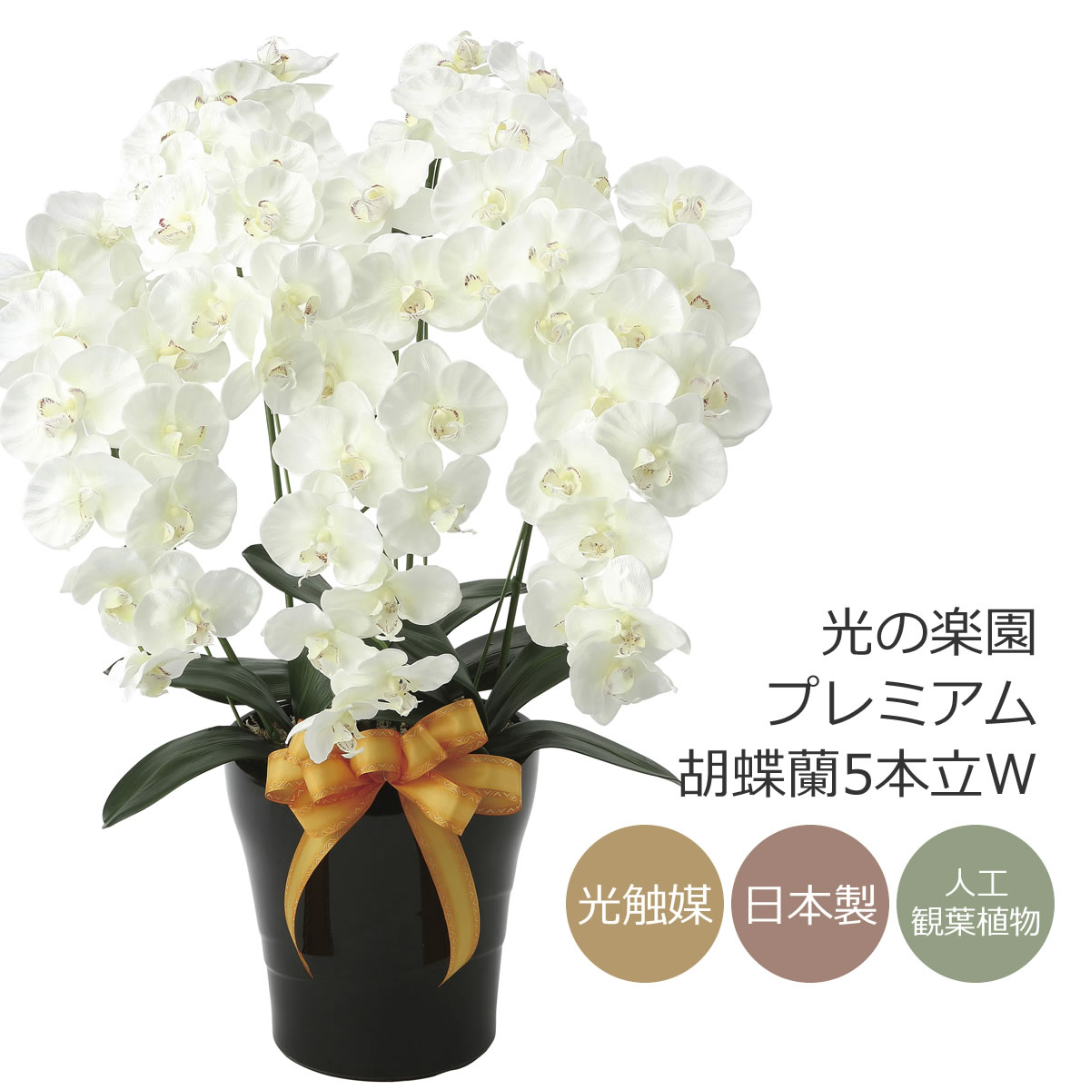 光触媒　人工観葉植物　フェイクグリーン　ロイヤル胡蝶蘭５本立W/AB 楽天市場】光触媒 アートフラワー光の楽園 ロイヤル胡蝶蘭 5