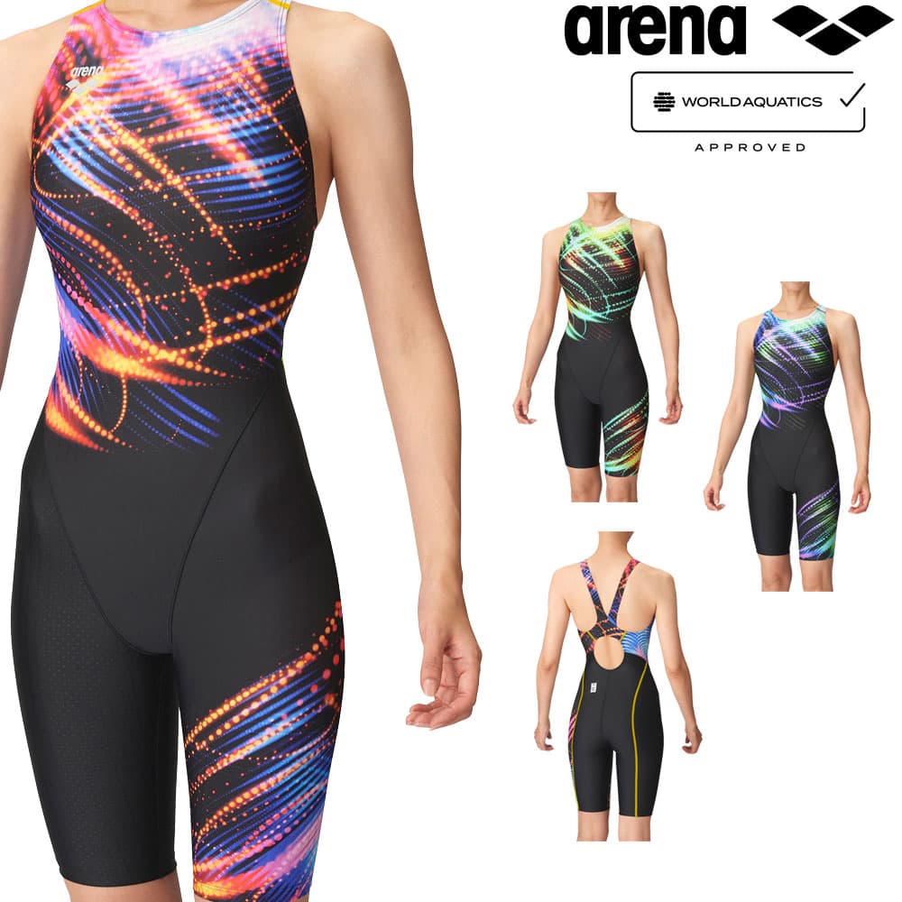 新品 アリーナ arena アクアエクサ 競泳水着 トレーニング O パッド付 アリーナ フィットネス水着 レディース OサイズAS4FWF10W