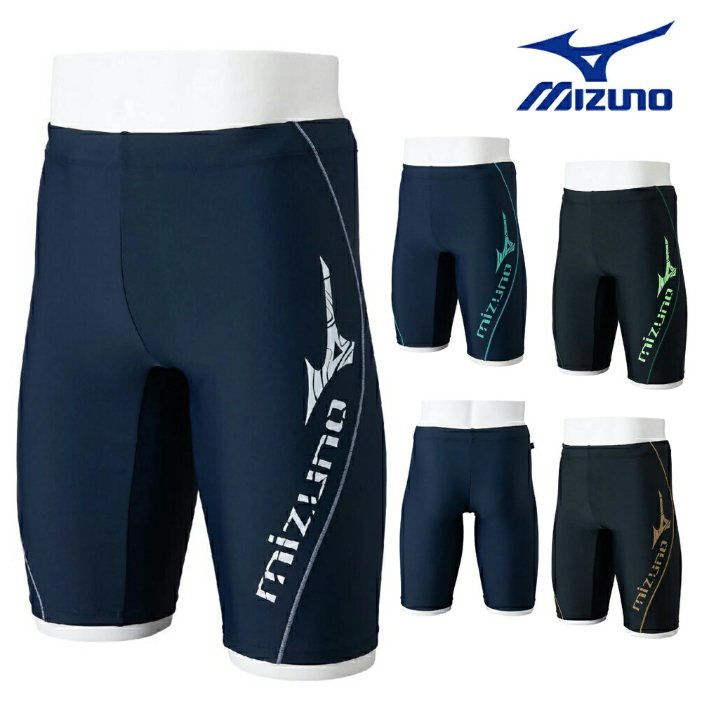 ミズノ(MIZUNO) 水泳 フィットネス水着 ジム用 ストロークワン メンズハーフスパッツ N2JBA606 ブラック/ブルーハワイ XLサイズ n2jbc111-kb.jpg