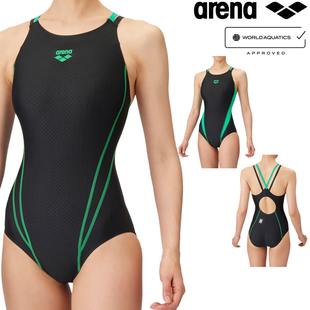 arena 競泳水着 黒 ゴールドステッチ 競パン L アリーナ ARENA 競泳水着 レディース WA承認モデル セイフリー
