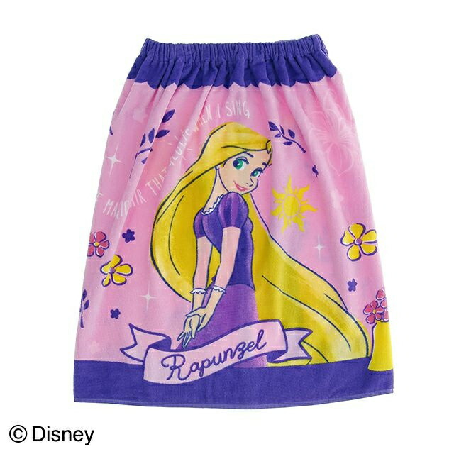 【店内商品3点以上でさらに3％OFFクーポン配布中】丸眞 マルシン マキマキタオル 巻きタオル 60cm丈 塔の上のラプンツェル パープルメモリー ラップタオル 水泳小物 スイミング プール タオル 440522M画像