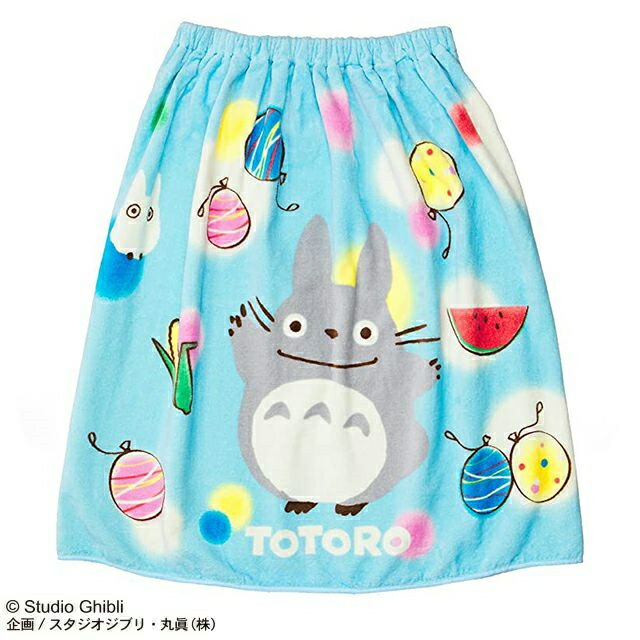 丸眞 マルシン マキマキタオル 巻きタオル 60cm丈 となりのトトロ トトロと夏休み ラップタオル 水泳小物 スイミング プール タオル 447989M画像
