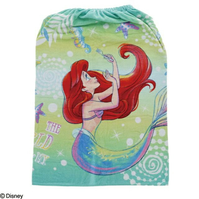 丸眞 マルシン マキマキタオル 巻きタオル 80cm丈 リトル・マーメイド シャイニーオーシャン ラップタオル 水泳小物 プール お着替えタオル 448160M画像