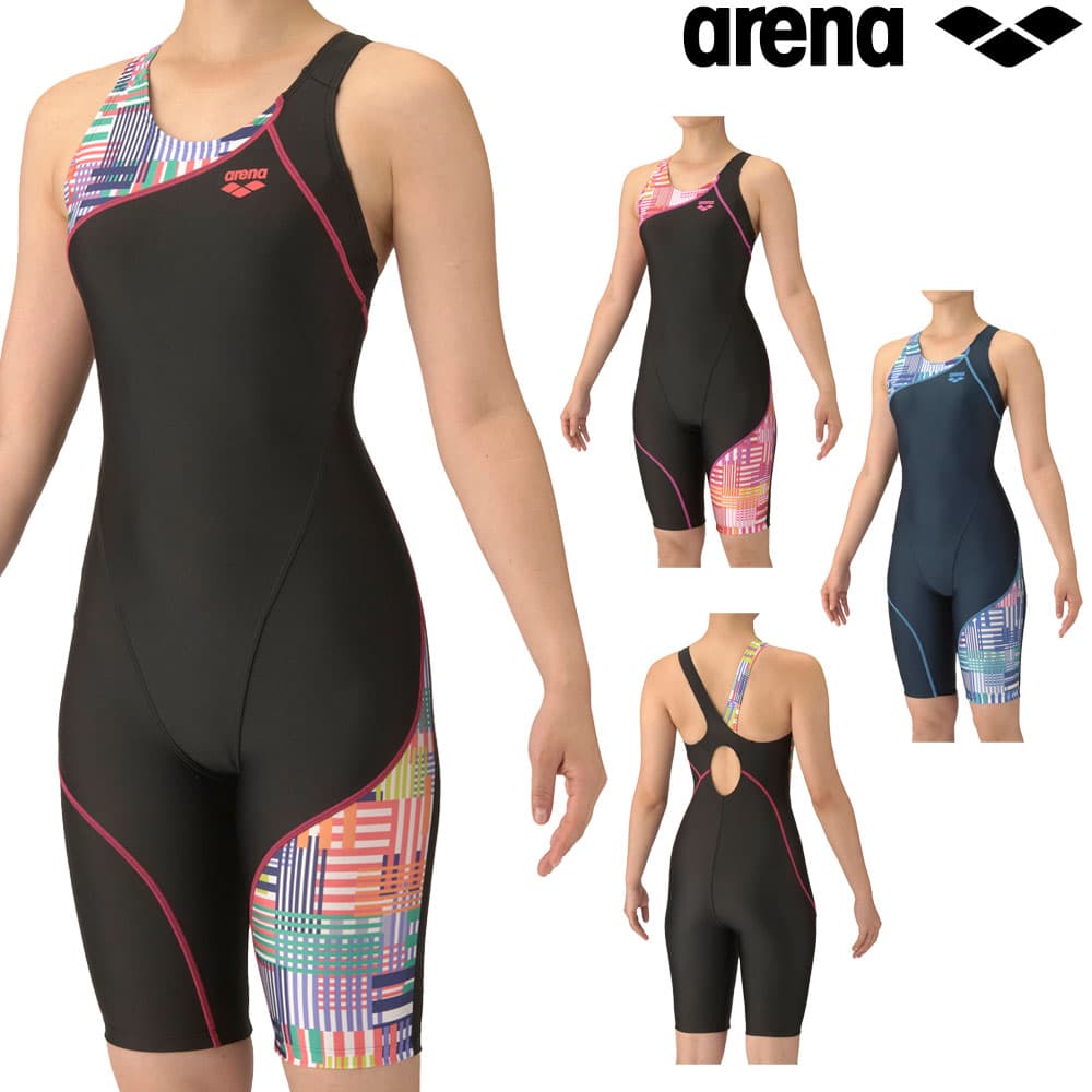 【新品】arena スポーツ用水着 ネイビー/ピンク　箱無し　サイズO アリーナ 競泳水着 レディース FINA承認 Lサイズ ARN1021W