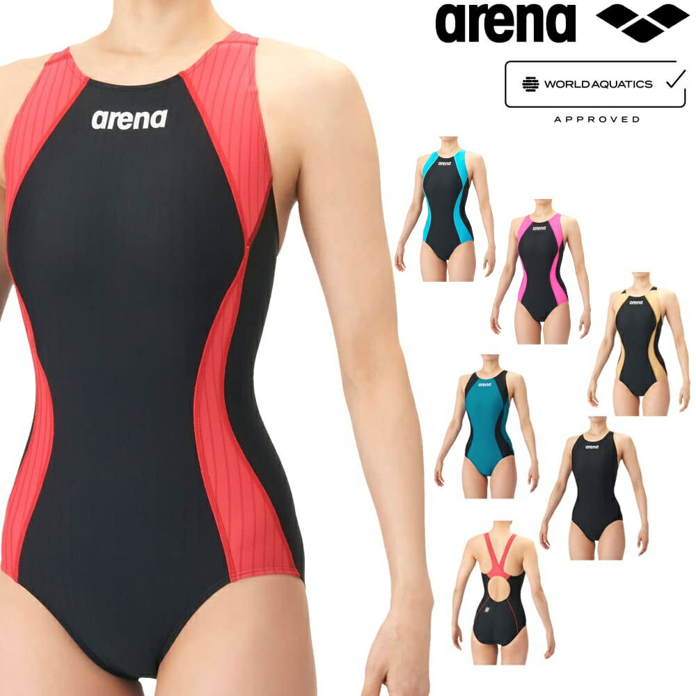アリーナ ARENA 競泳水着 レディース WA承認モデル ECO AQUA RACING ECO AQUA STRIPE-D レーシングワンピース オープンバック 2026年春夏モデル AS6SRC52L fina マーク あり